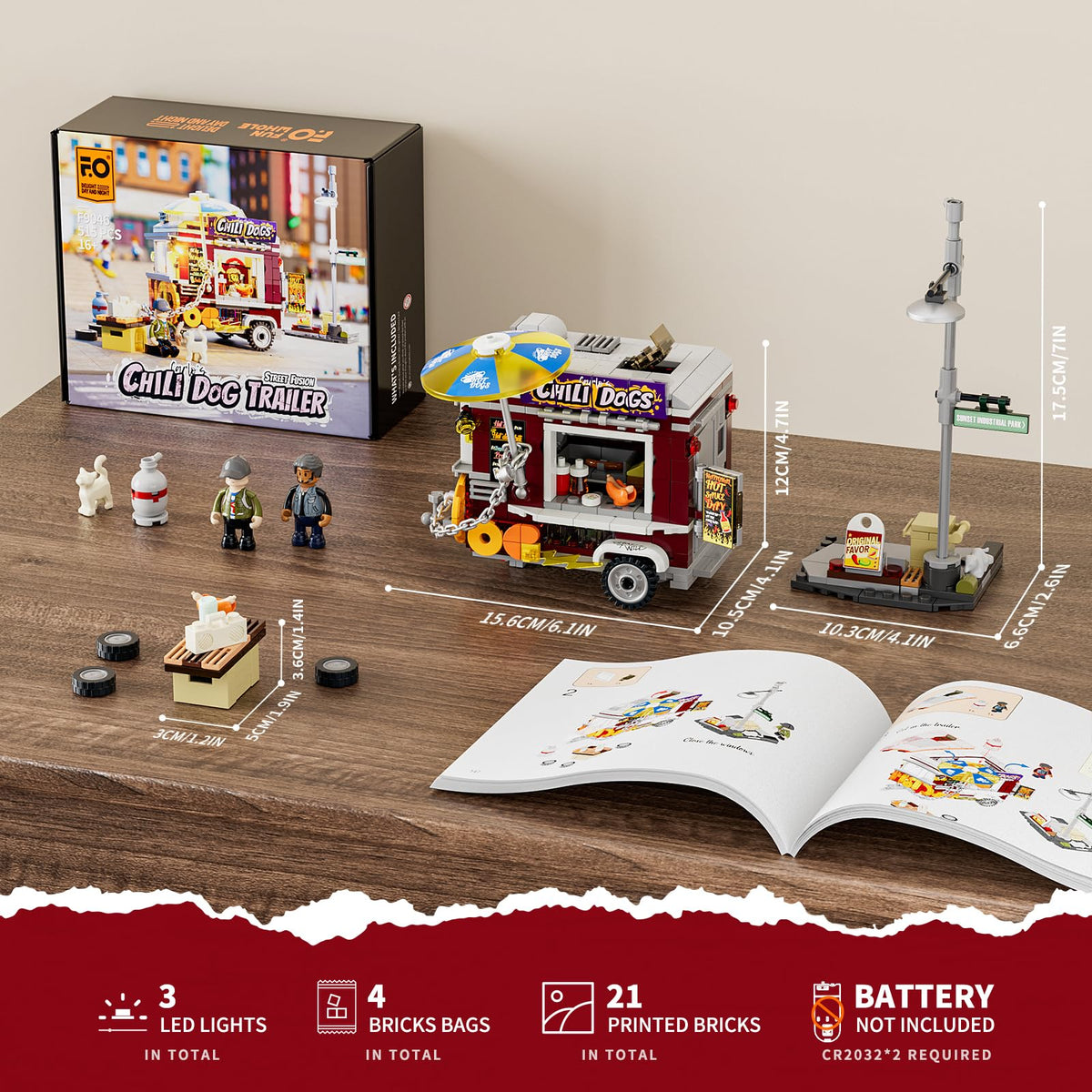 FUNWHOLE Chili Dog Trailer compact display-ready piece doubles as collectible décor.