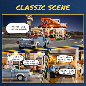 FUNWHOLE vintage car replica integrates with the set for nostalgic road trips.