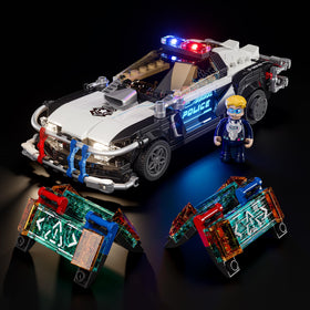 FUNWHOLE cyberpunk police car battery box hidden for clean, realistic look.