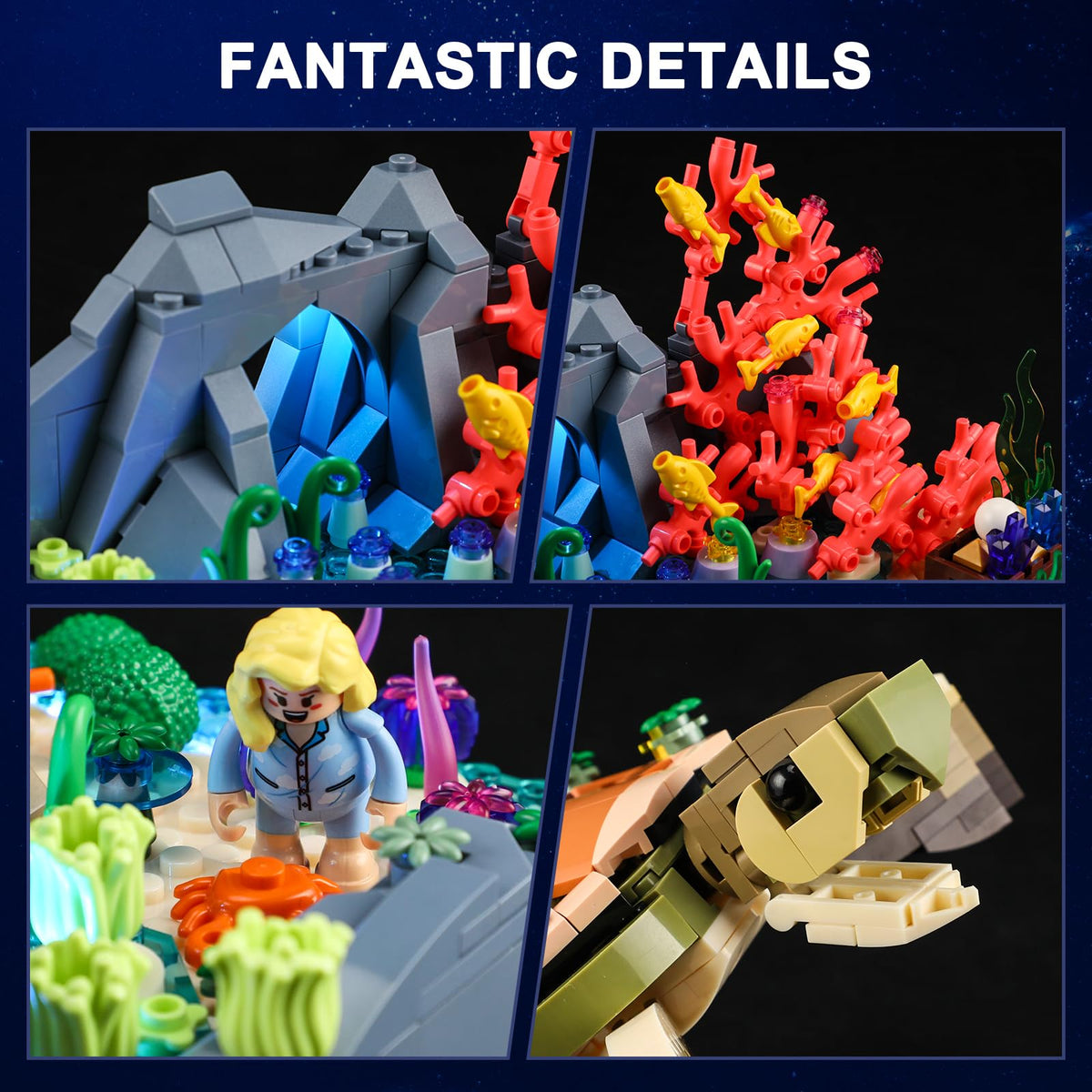 FUNWHOLE Turtle Reef Dream Lighting dual worlds let you build two ocean scenes.