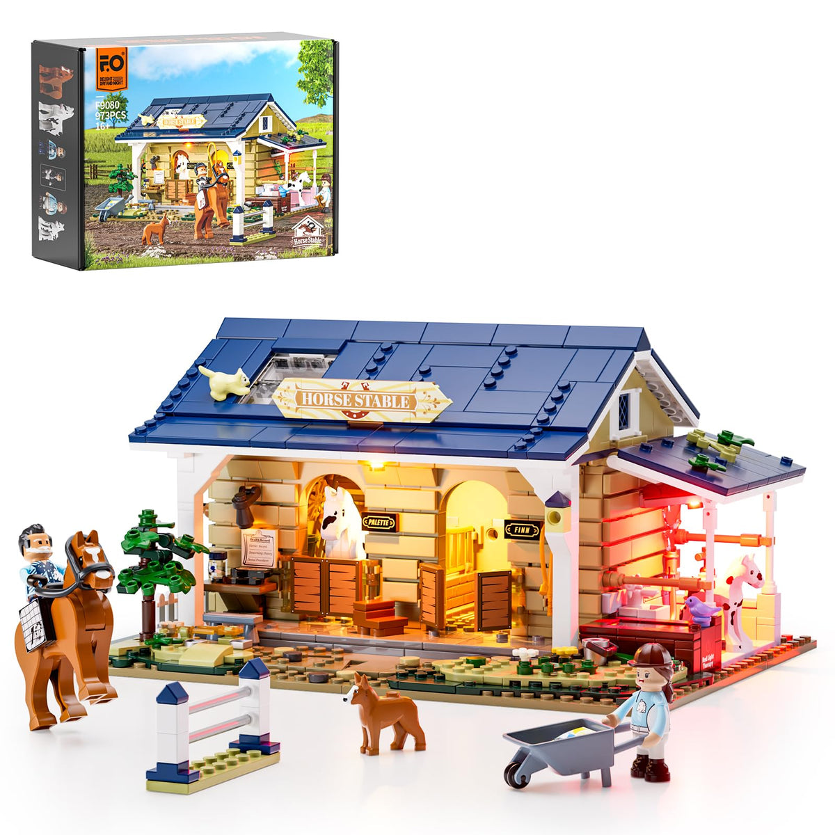 FUNWHOLE Farm Stable interior room shows modular design for creative play and display.