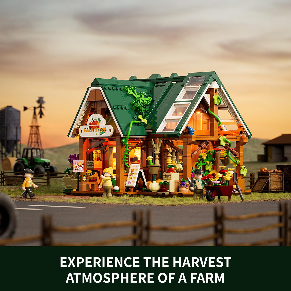 FUNWHOLE Farm Store movable features invite interactive play and customization.