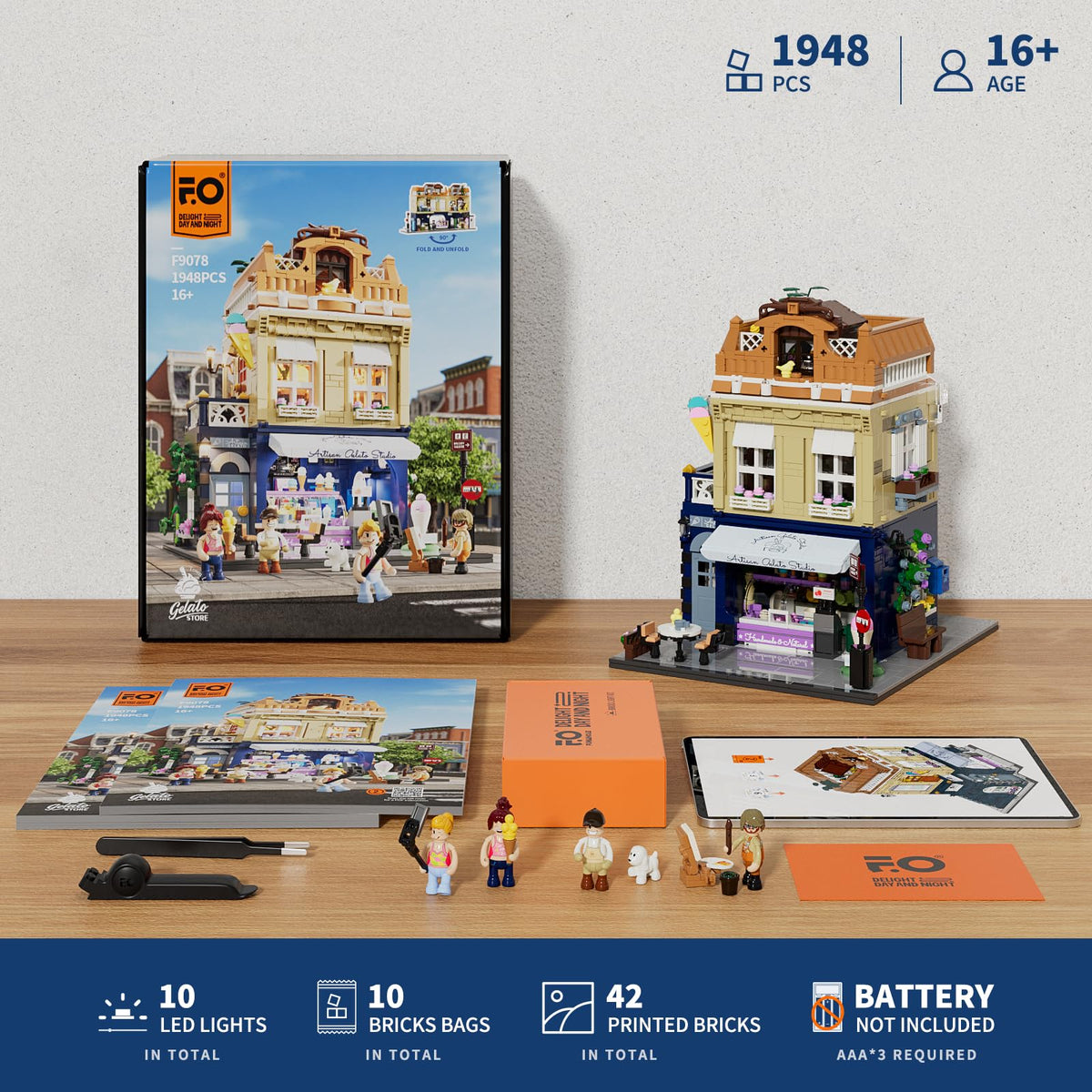 FUNWHOLE Gelato Store 32x26 baseplate supports modular expansion.