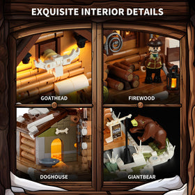 FunWHOLE Hunting Cabin flickering fireplace adds warmth to model scenes