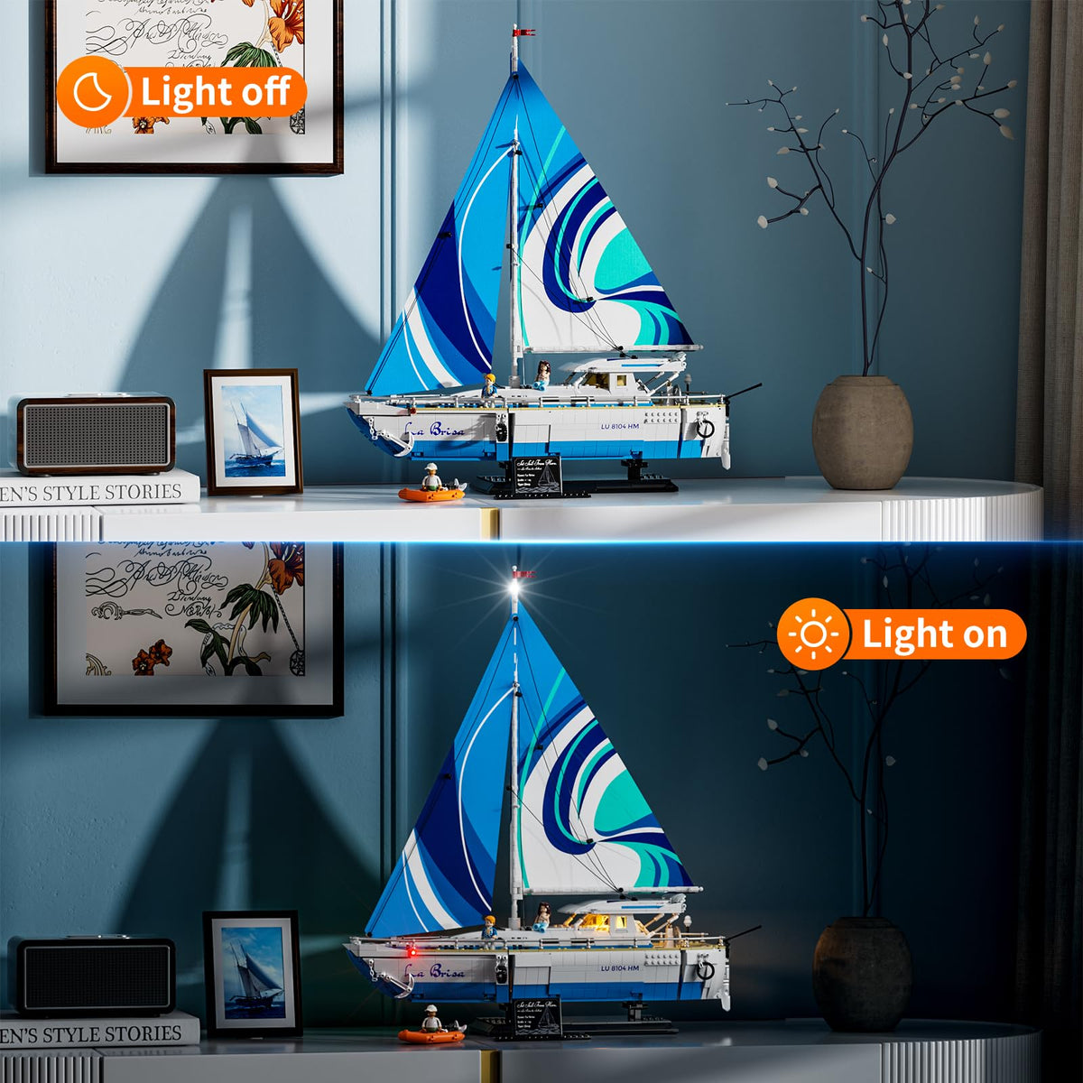 FUNWHOLE La Brisa masthead light, adds realistic sailing ambiance to collections.