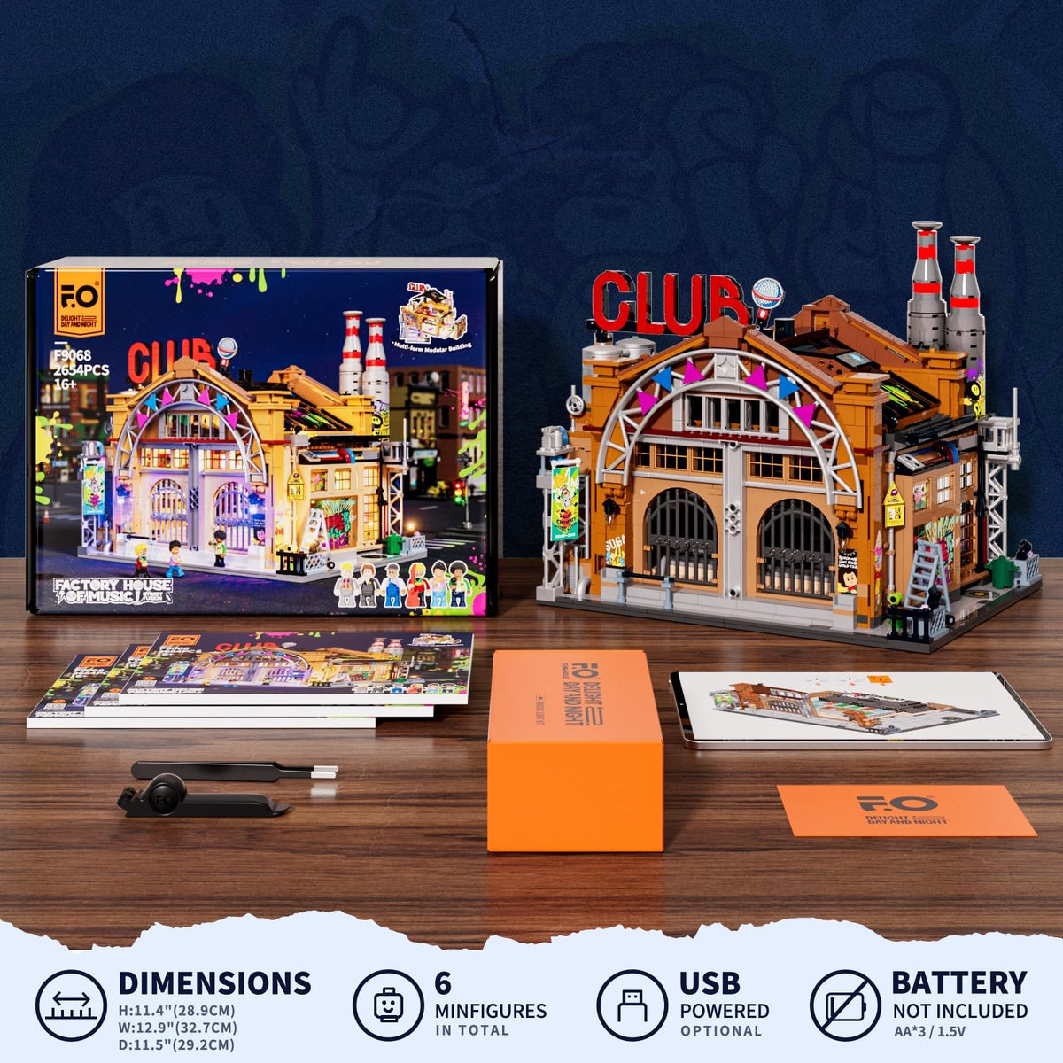 FUNWHOLE Lighting kit with 24 points and 10 colors enhances scenes and mood.