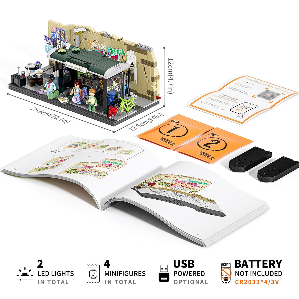 FUNWHOLE Lighting accessories for bus stop with independent battery packs