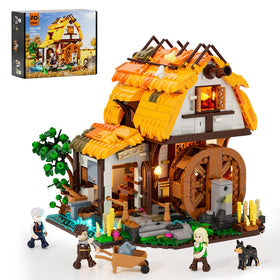 FUNWHOLE Medieval water-mill exterior illuminated with LEDs for an engaging display.