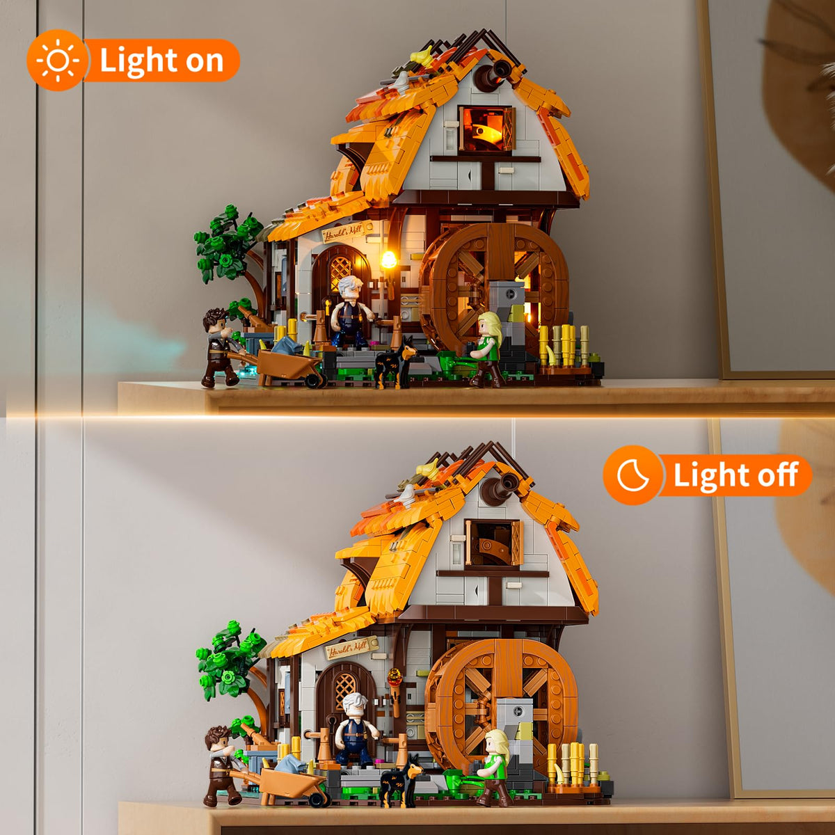 FUNWHOLE Medieval water-mill riverside diorama enhances display and storytelling.