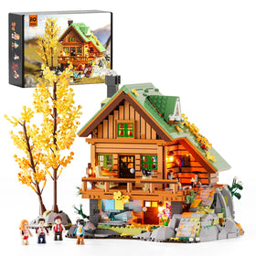 FUNWHOLE Mountain-Cabin House Lighting-assembly view highlights easy, collaborative setup for friends and family.