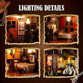 Funwhole Sheriff's Office interior with minifigures enables storytelling and role-play