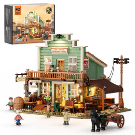 FUNWHOLE Western General Store facade with classic Old West charm for display