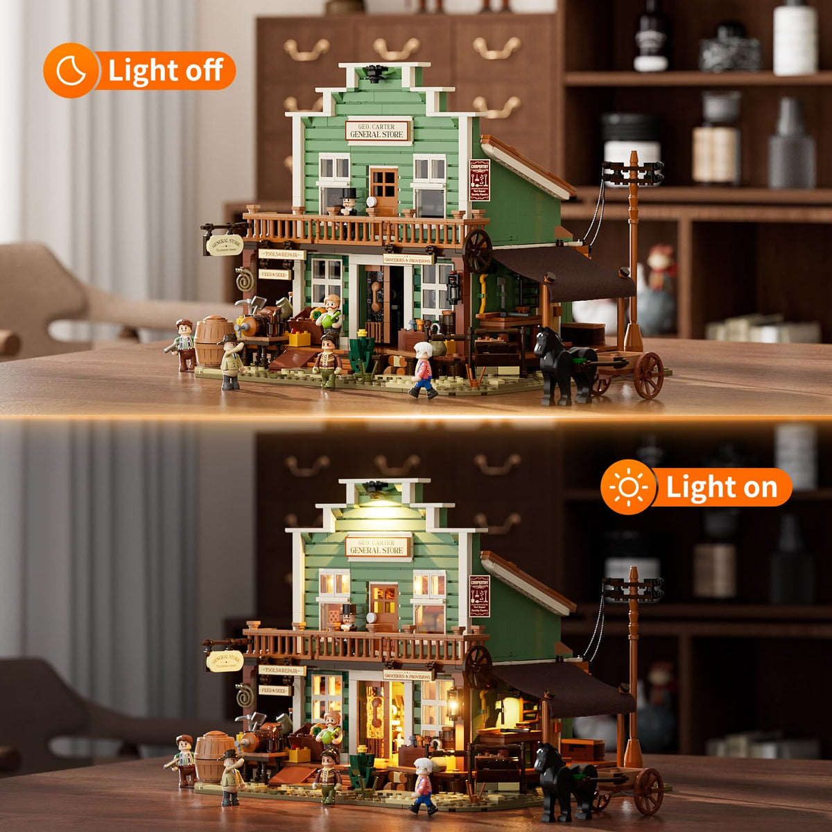 FUNWHOLE Western General Store interior shows counter and goods for storytelling