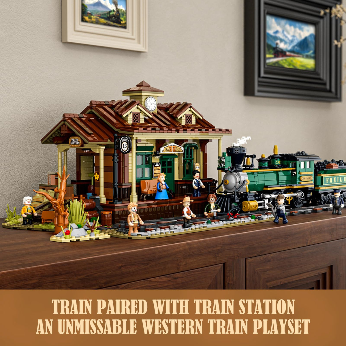 FUNWHOLE Wild West train station cargo crates add believable goods exchanges.