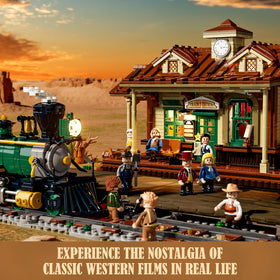 FUNWHOLE Wild West train station roof removable for interactive setup and exploration.