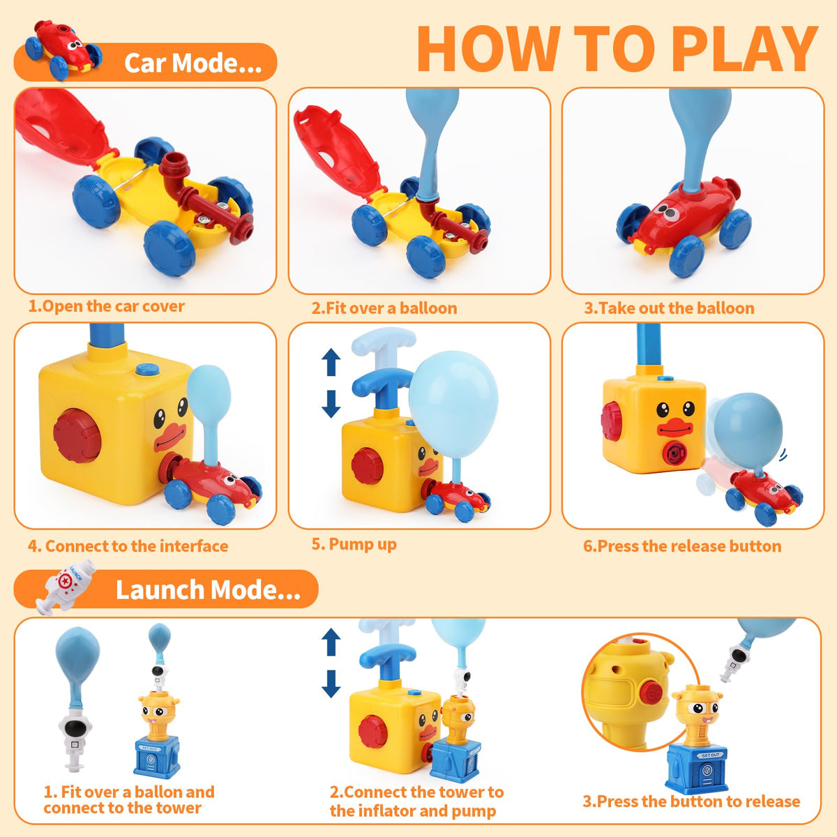 FunWISH rocket or astronaut launch showcase for kids.