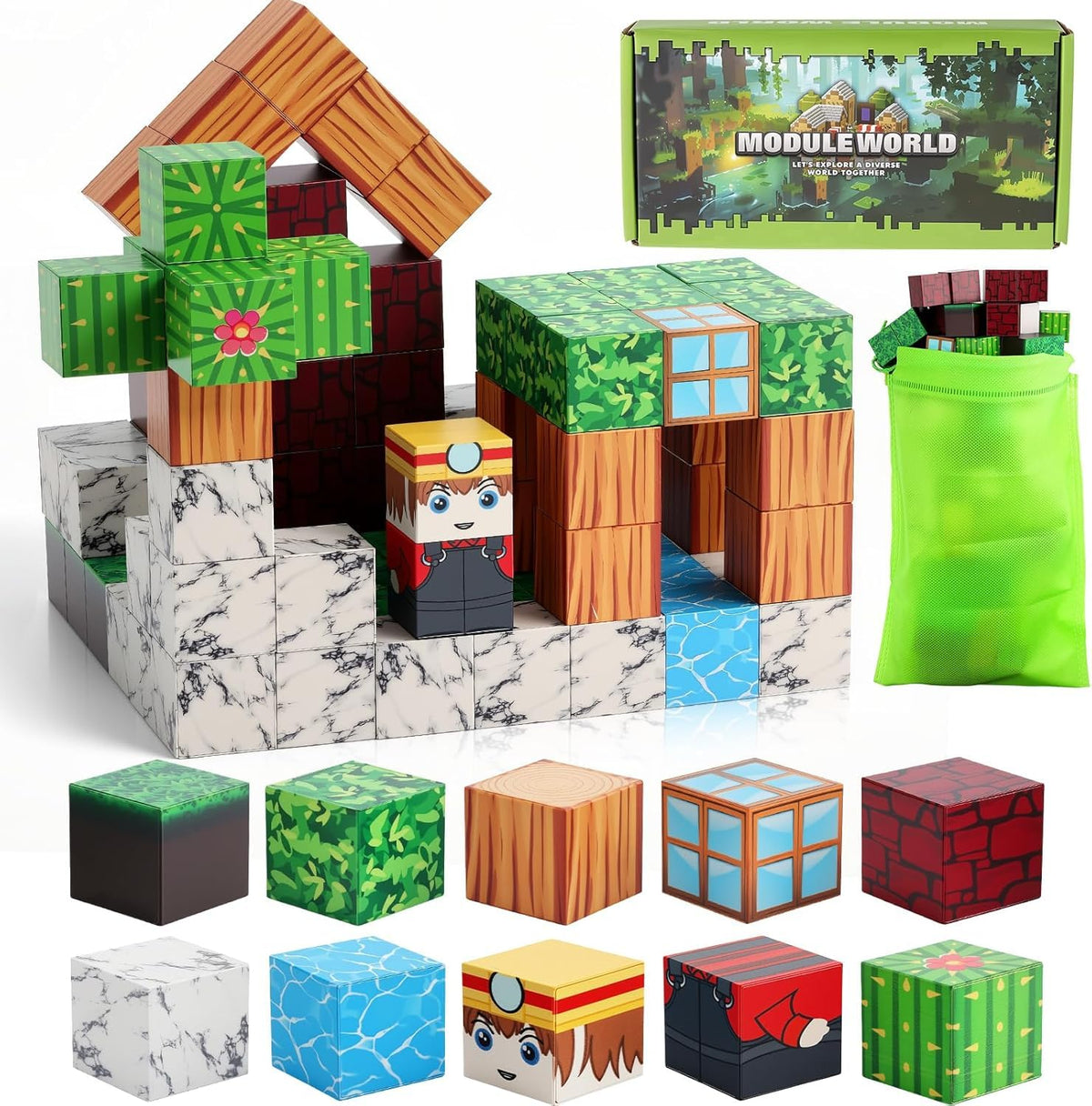FUNYKICH magnetic blocks in bright colors promote creative STEM play.