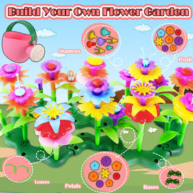 FUNZBO 109pcs colorful garden designs encourage fine motor skill practice.