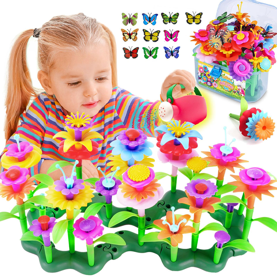 FUNZBO 109pcs flower parts variety for creative garden designs and hands-on learning.