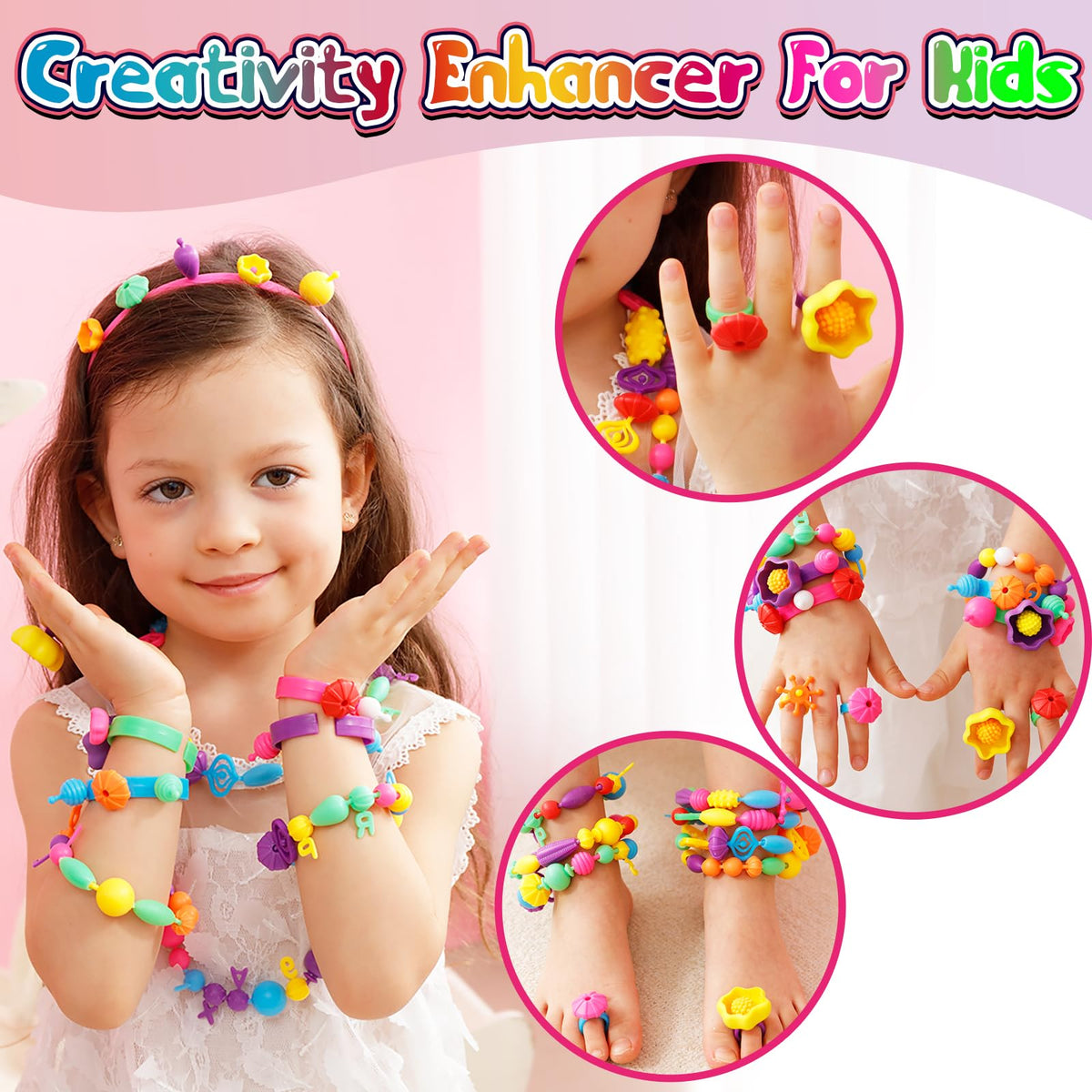 FUNZBO 520+ necklace design kit for custom kid-made accessories.