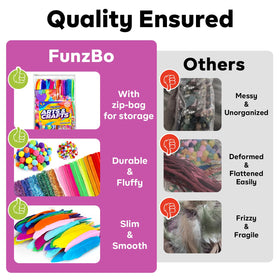 FUNZBO craft kit feathers add colorful texture to projects