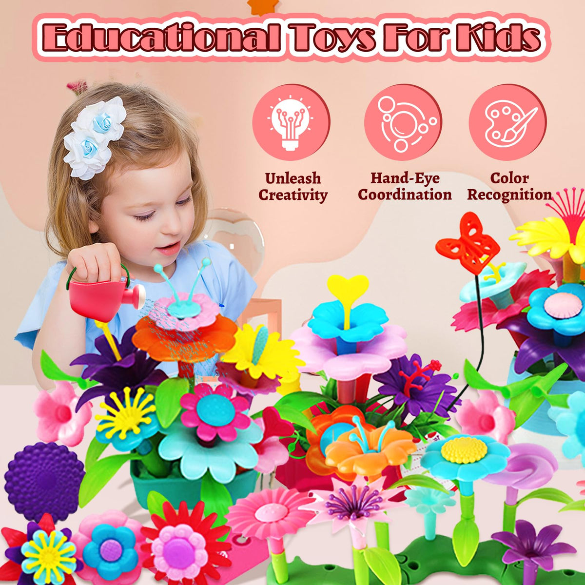 FUNZBO kids building play time with flower garden set