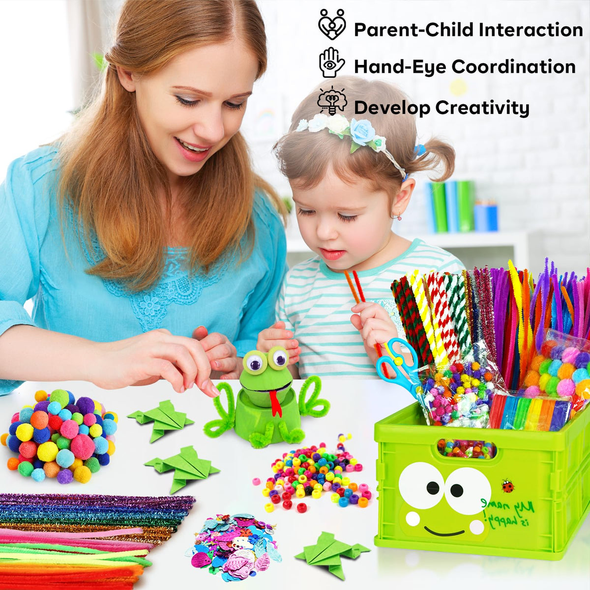FUNZBO Mother's Day craft kit with googly eyes to add playful character.