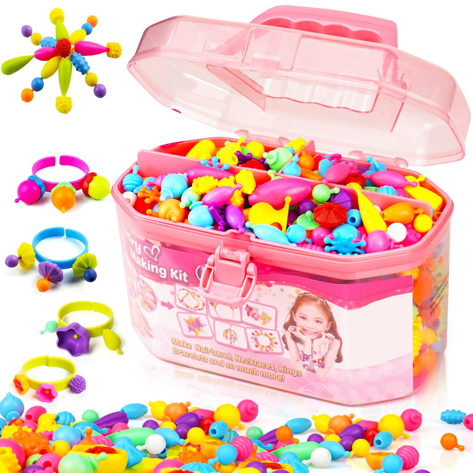 FUNZBO pop beads colorful collection for kids' jewelry crafting and imaginative play.