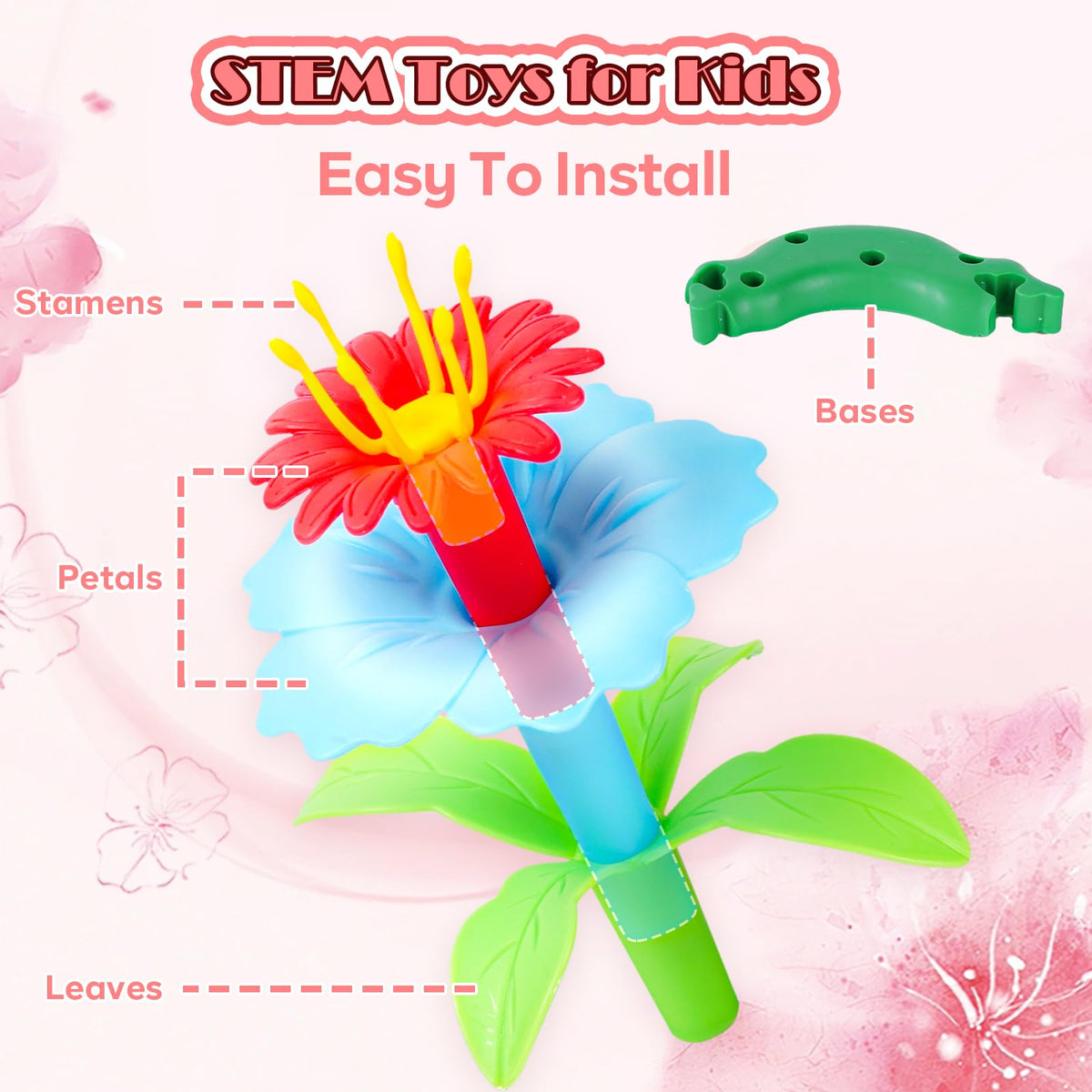 FUNZBO stable snap-connection system for secure flower builds