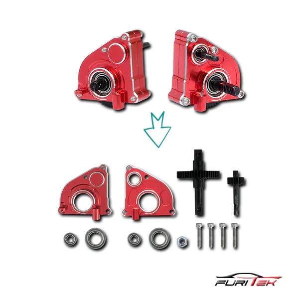 The furitek CRAWLMASTER package inside box shows a comprehensive upgrade kit.
