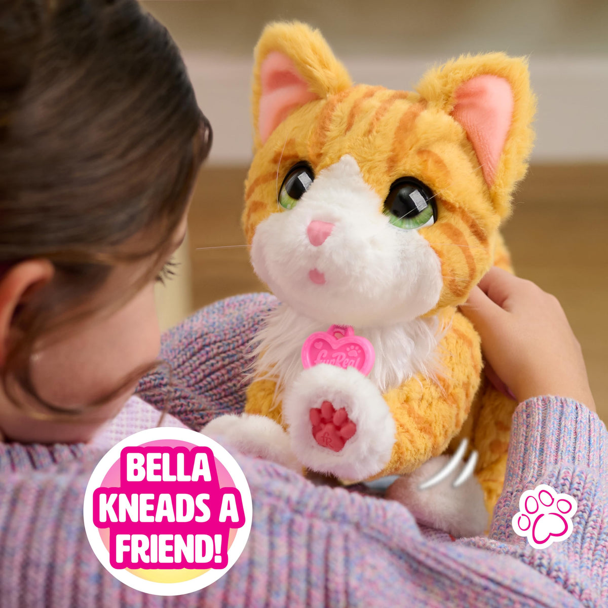 FurReal Bella lap-snuggle moment for cozy cuddle playtime.