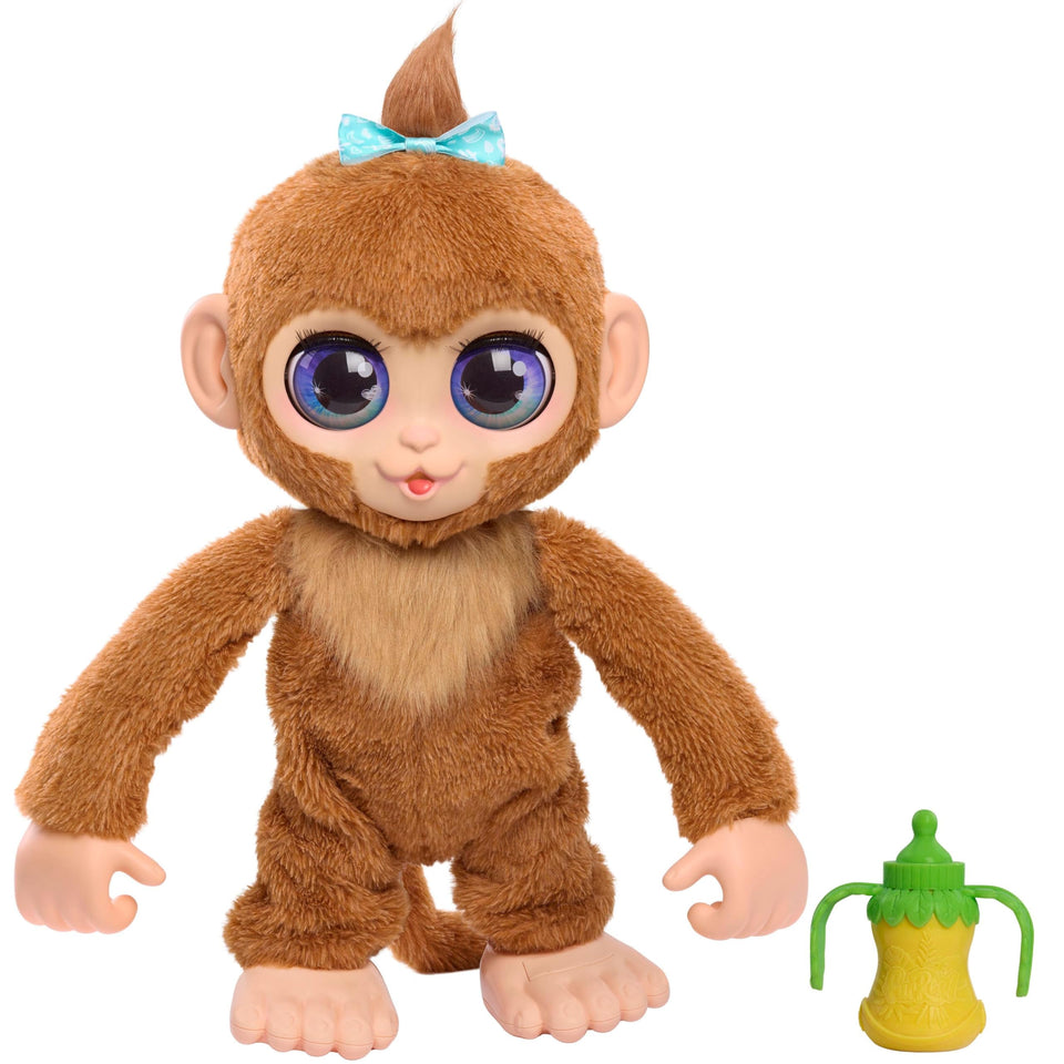 FurReal Peanut the Playful Monkey walks on her own for interactive pretend play.