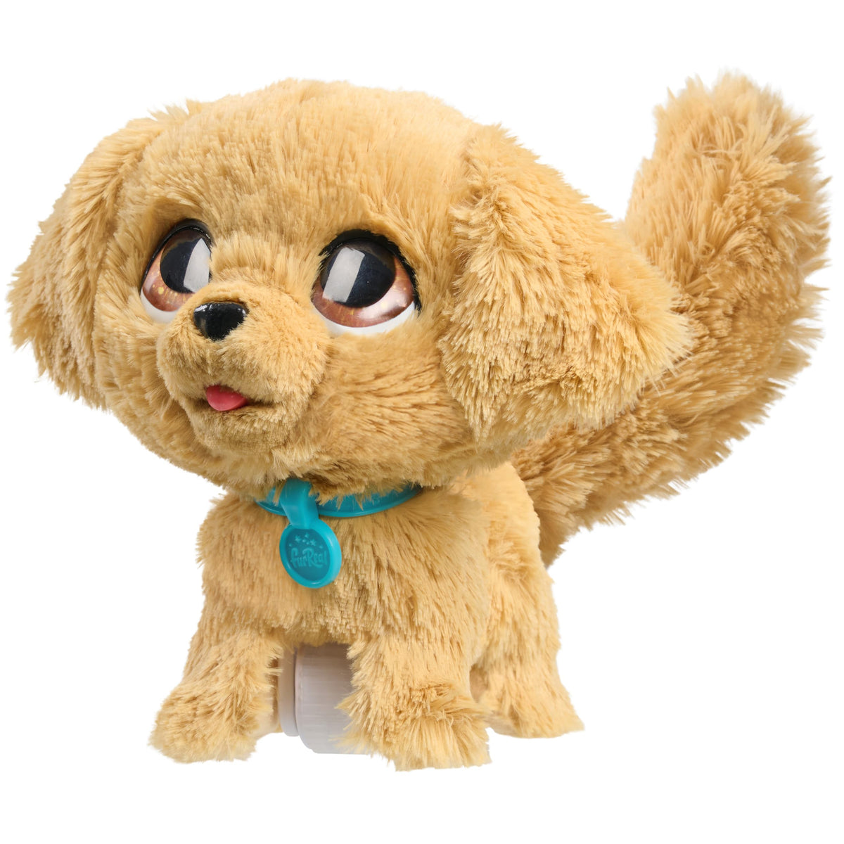 furReal Wag-A-Lots Golden Retriever rolls across flat surfaces with a bouncy walk.
