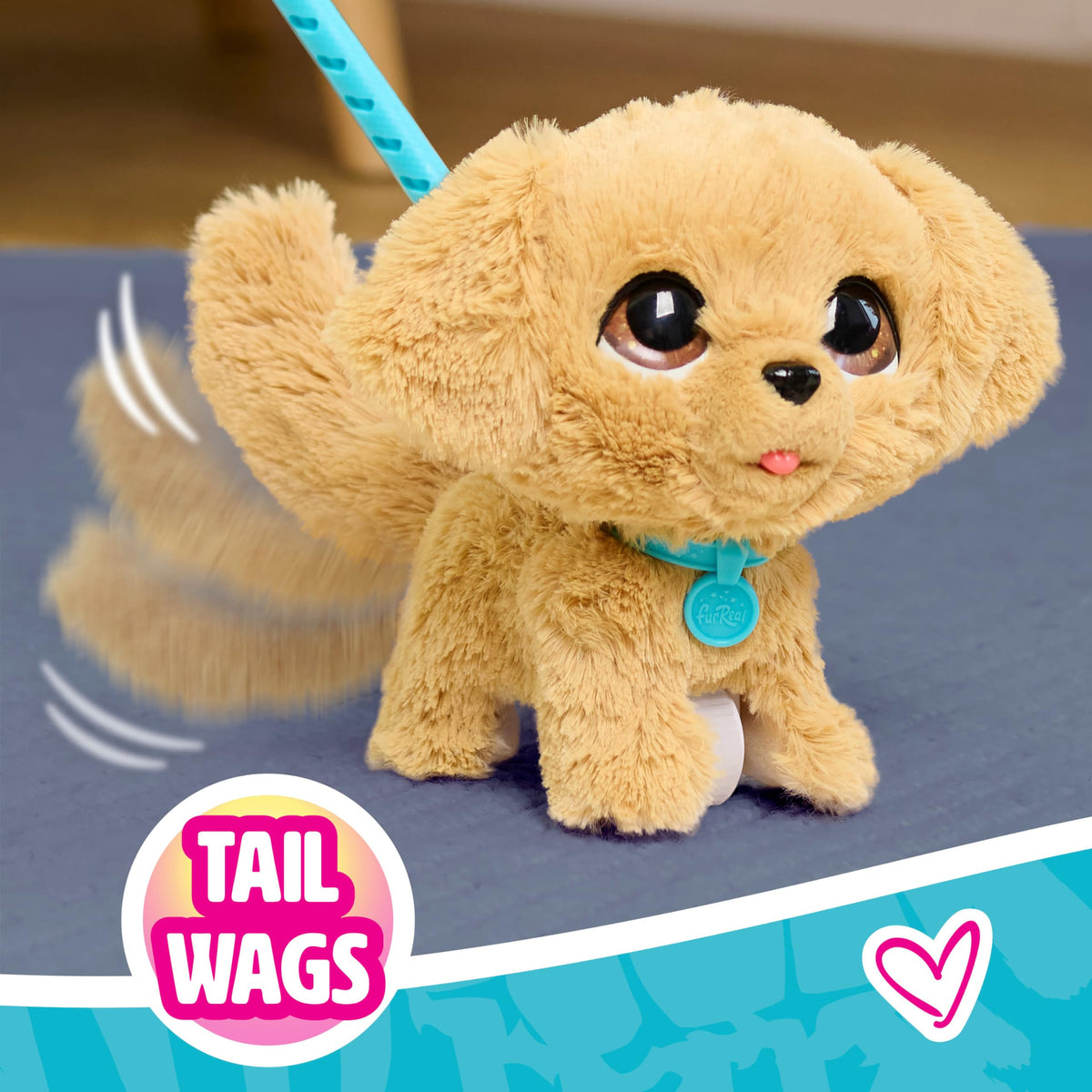furReal Wag-A-Lots Golden Retriever interactive toy with puppy sounds for play.
