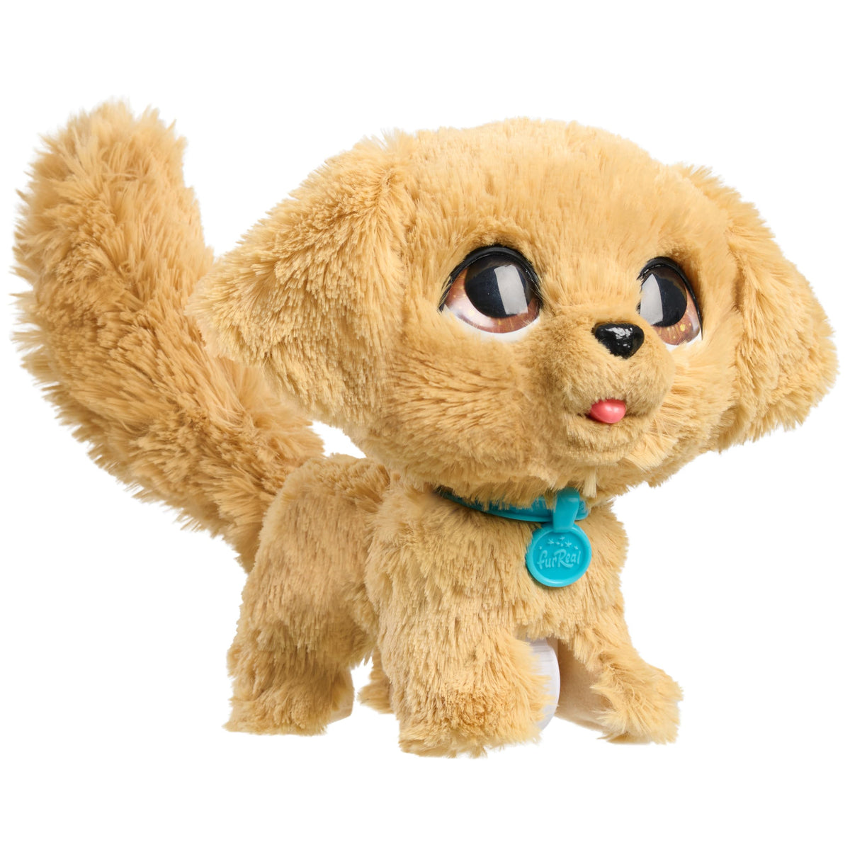 furReal Wag-A-Lots Golden Retriever soft tan fur and blue collar details.