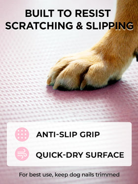 Furrybaby dog pool with non-slip bottom helps prevent slips on wet surfaces.