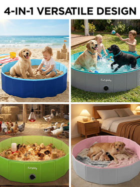 Furrybaby foldable dog pool ready for outdoor travel and quick setup.