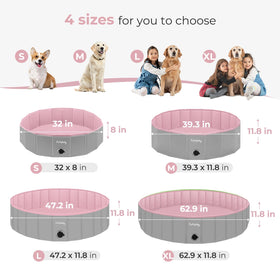 Furrybaby grey exterior pink interior pool suited for backyard or apartment spaces.