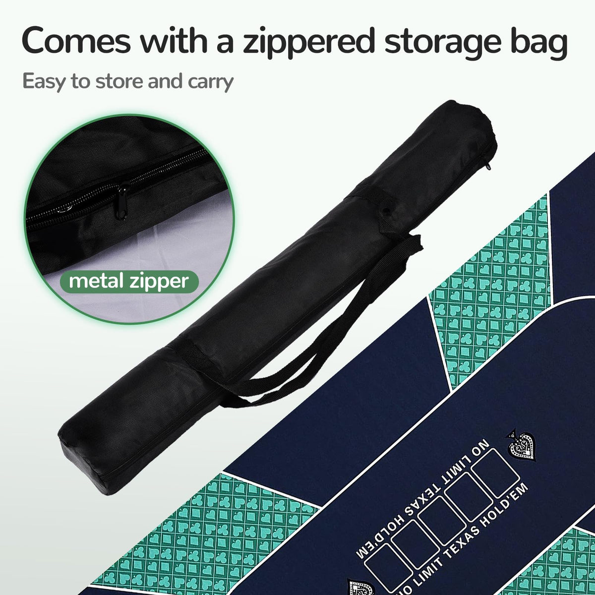 Metal zippered tote for secure storage of the FURUISEN mat.