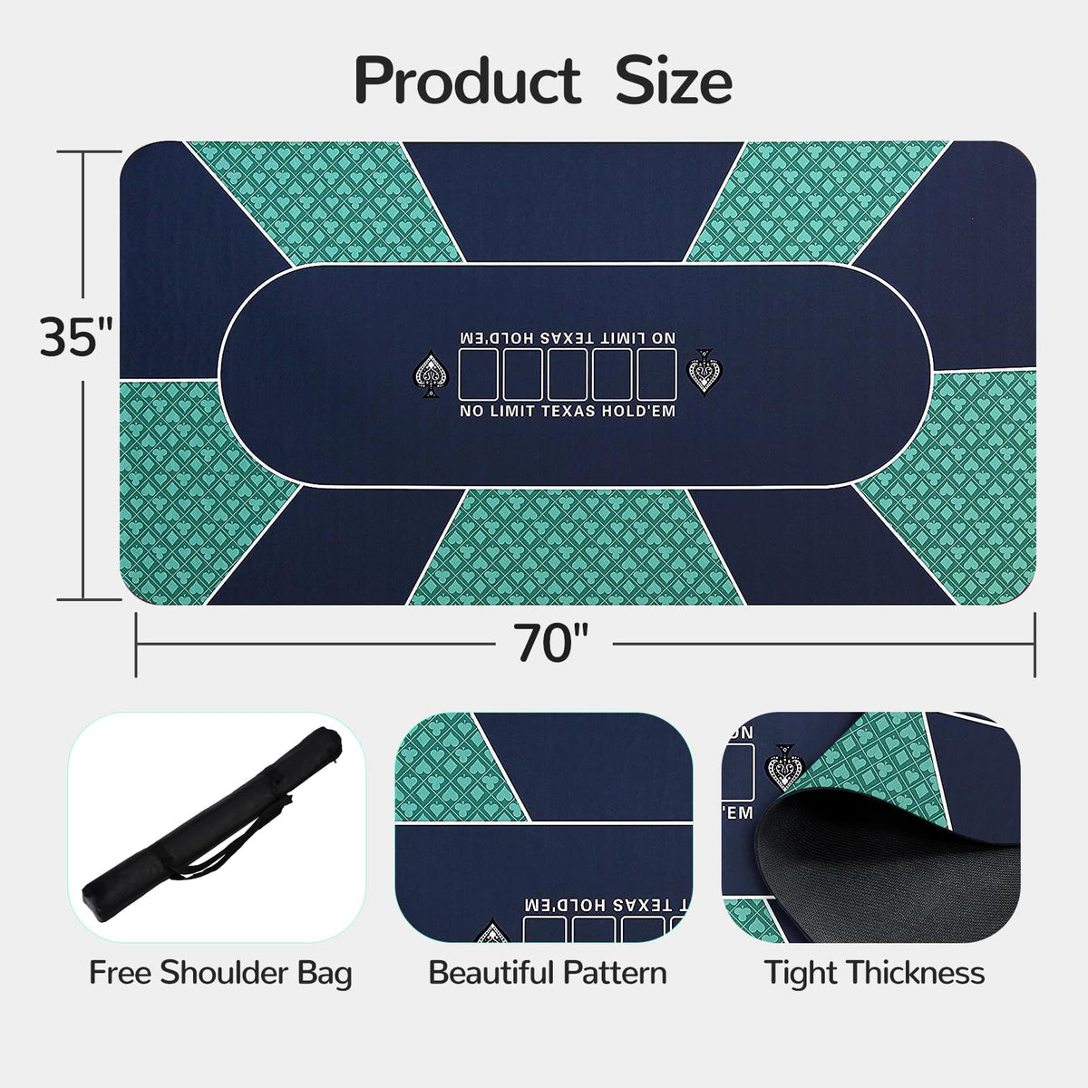FURUISEN poker mat rolled up in metal tote for transport.