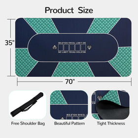FURUISEN poker mat rolled up in metal tote for transport.