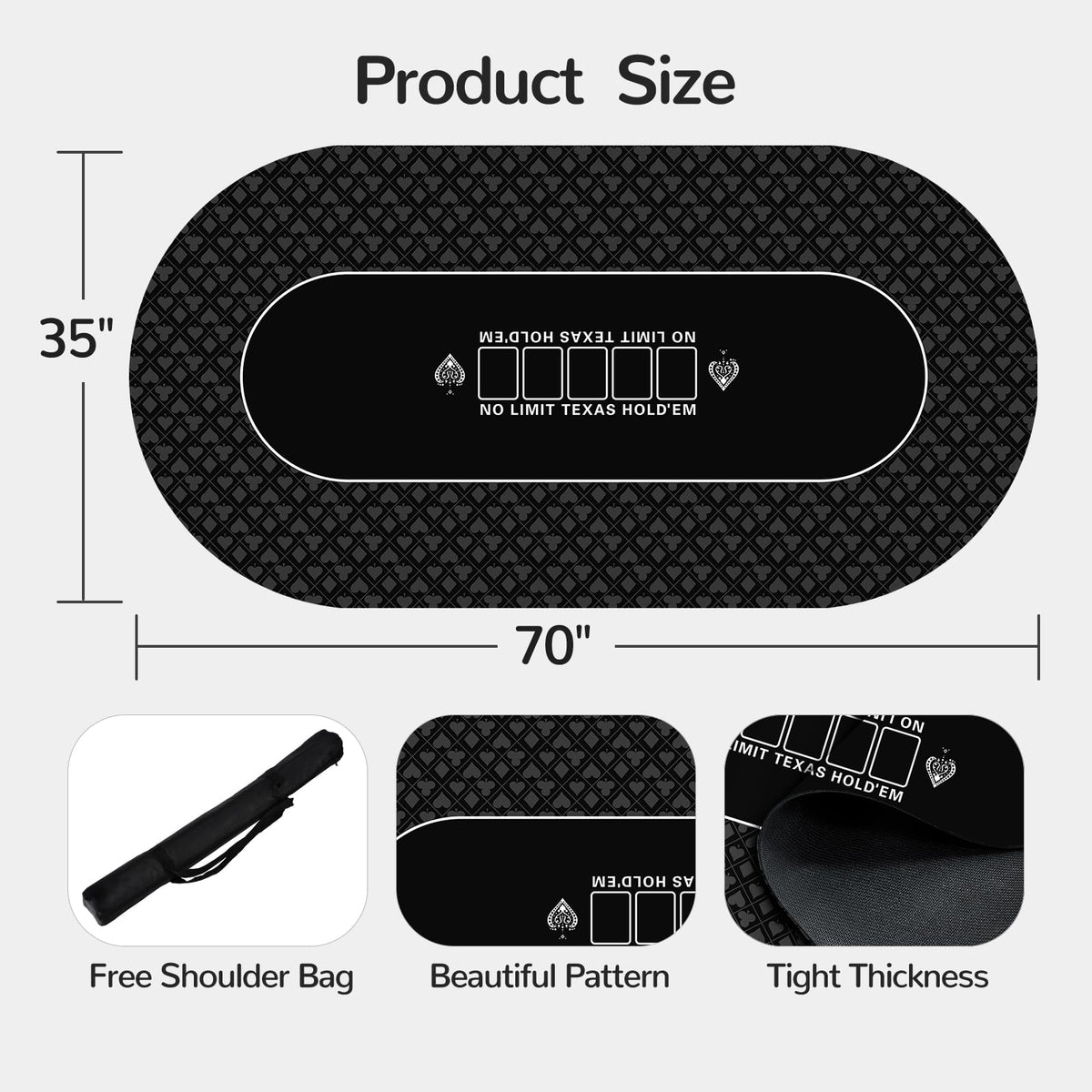 FURUISEN slip-resistant rubber base secures the mat during fast-paced play.