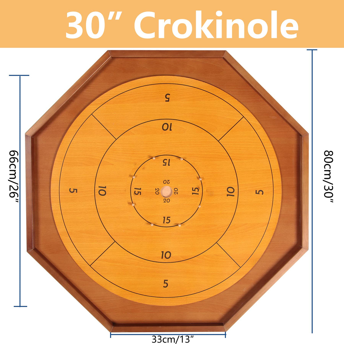 FURUISEN wooden crokinole board closeup finish showcases durable construction for years of use.