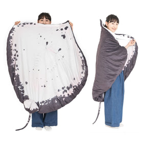 Furvana Manta Ray plush with embroidered round eyes for charming decor.