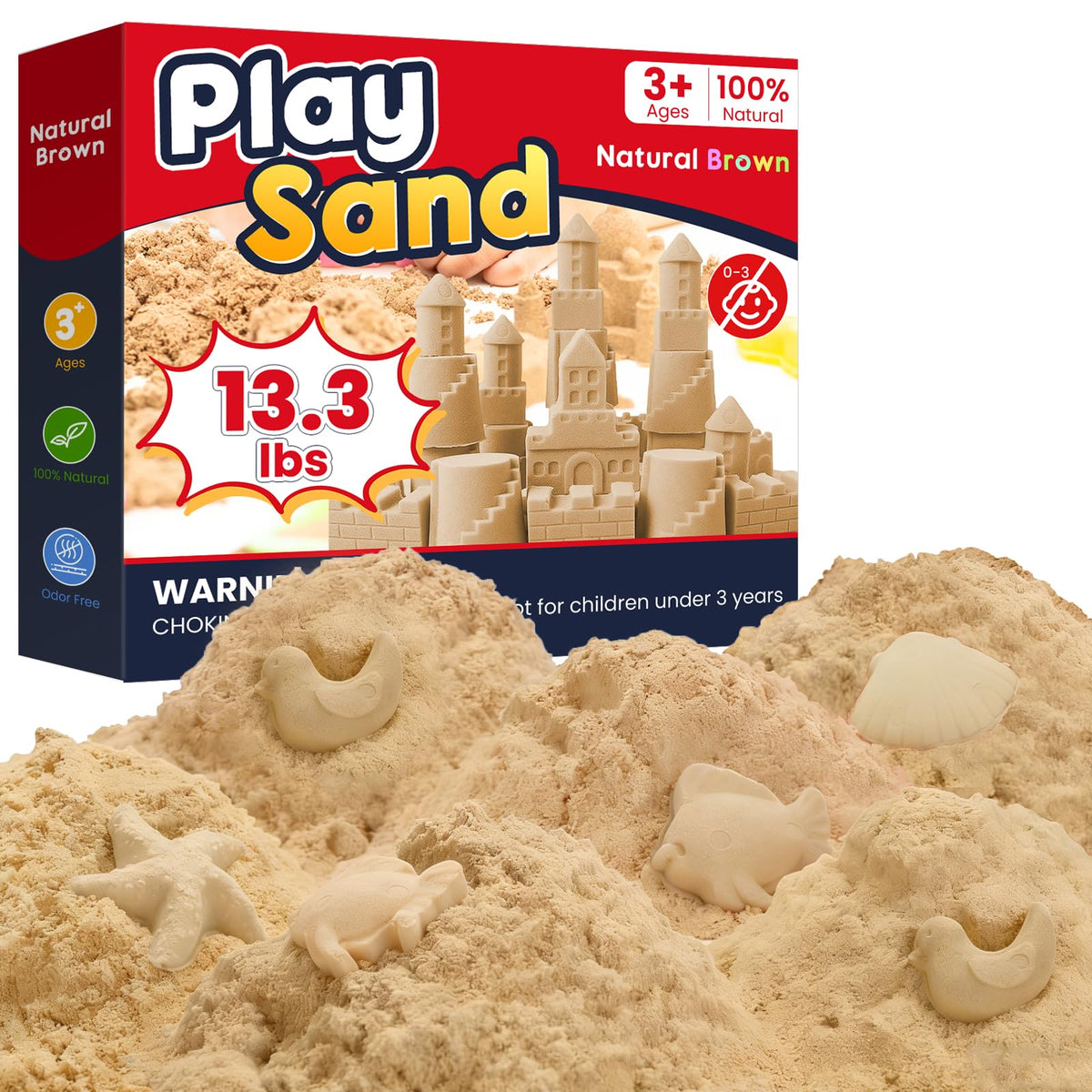FURWEY natural brown play sand close-up showing safe, easy-to-clean texture.