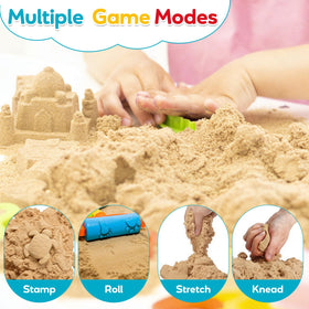 FURWEY reusable sensory sand emphasizes lasting play and mess minimization.