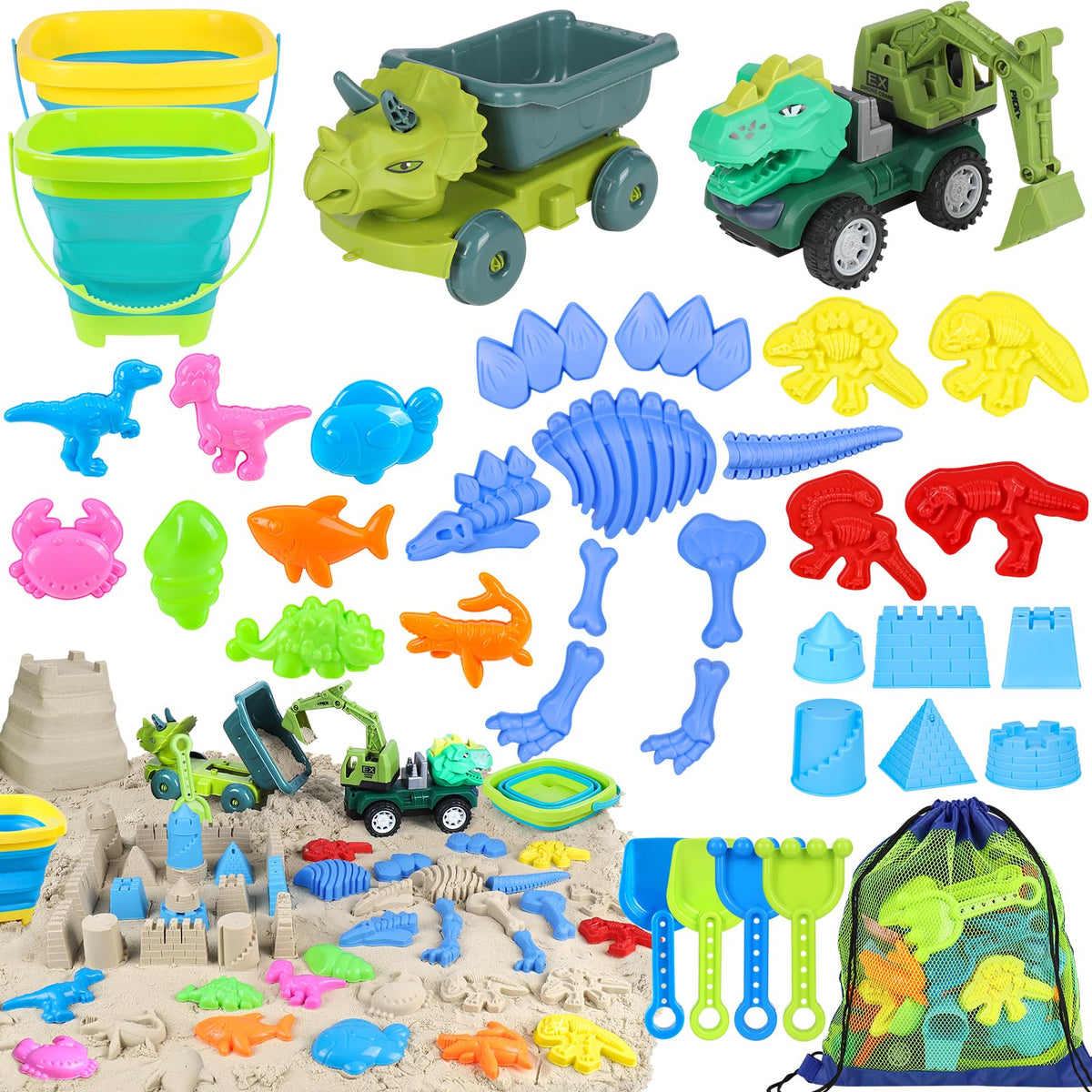 FUSPWEAO collapsible buckets for beach play, easy storage and quick cleanups.