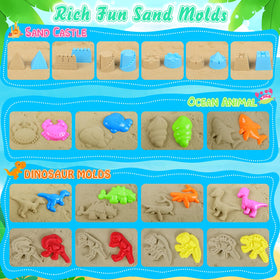 FUSPWEAO sand-castle-molds kit helps kids create grand sandy kingdoms.