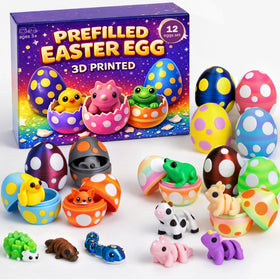Fustuq prefixed 3D animal Easter egg with speckled design for kid-friendly hunts