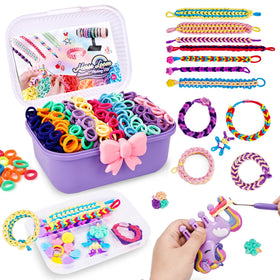 FUTESI rainbow loops arranged for colorful bracelet crafting and design ideas